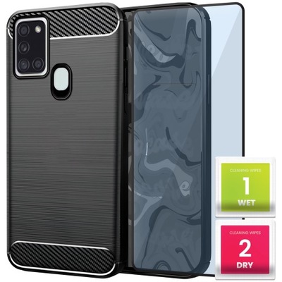 ETUI PANCERNE KARBON DO SAMSUNG GALAXY A21S +SZKŁO