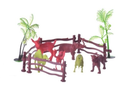 Duży zestaw figurek gumowych zabawek Zoo zagroda