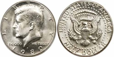 1980 Kennedy Half Dollar Mennica P