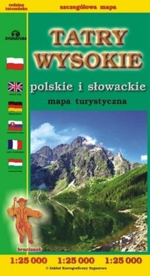 Tatry Wysokie polskie i słowackie MAPA