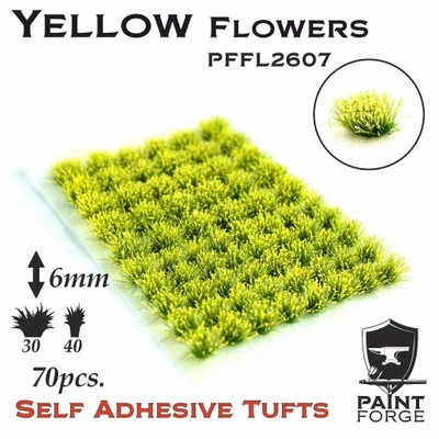 PAINT FORGE PFFL2607 Tuft 6mm Yellow Flowers (op. 70pcs) (Kępki kwiatów)