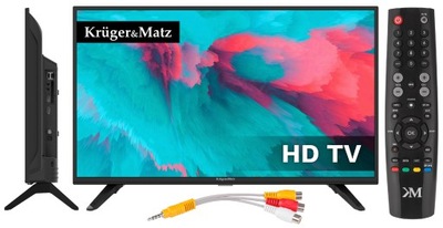 TELEWIZOR 32'' DVB-T2 HEVC 2 X HDMI USB HD READY KRUGER&MATZ