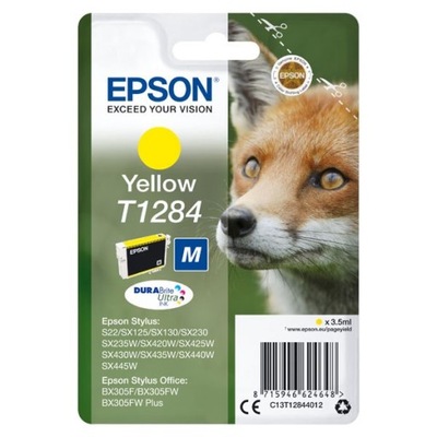 Epson oryginalny ink / tusz C13T12844022, T1284, yellow, blistr, 3,5ml, Eps