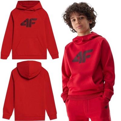 Bluza chłopięca sportowa z kapturem 4F M0925-62S czerwona