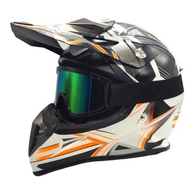 KASK MOTOCYKLOWY DZIECIĘCY ENDURO CROSS XXL GOGLE