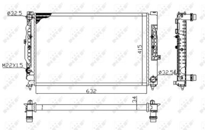 NRF 539504A РАДИАТОР, СИСТЕМА ОХЛАЖДЕНИЯ ДВИГАТЕЛЯ