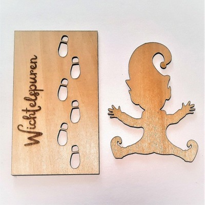 Gnome Footprints Christmas Gnome Elf Wooden Christmas Ornament Hangings