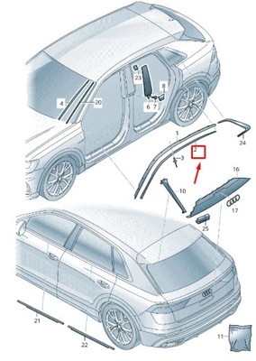 Audi q8 4mn правый roof frame уплотнитель 4m8854544b фото №1