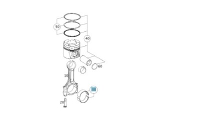 Набір вкладиші шатуна red mercedes benz om622 фото №1