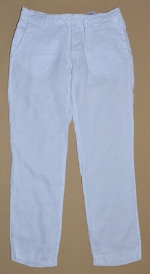 H&M Letnie lniane białe spodnie _ pas 90 cm