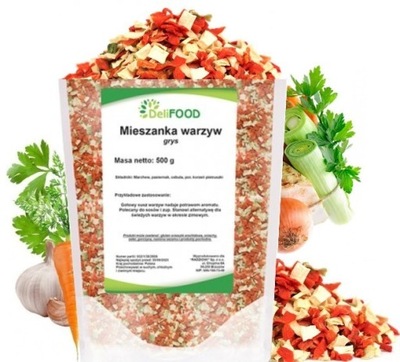 SUSZ WARZYWNY 500G Suszone WARZYWA NATURALNE bez CHEMII WŁOSZCZYZNA DeliFOO