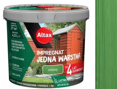 ALTAX IMPREGNAT DO DREWNA OGRODOWEGO 4,5L ZIELONY