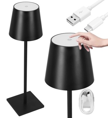 Lampka Nocna LED Stołowa Dotyk USB Akumulator Stojąca Ściemniacz Przenośna