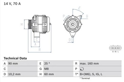 ГЕНЕРАТОР REG. 0986040461/BOS