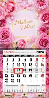 Kalendarz 2024 jednodzielny mini z mag. Róże