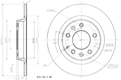 MAXGEAR ДИСКИ ТОРМОЗНЫЕ ТОРМОЗНЫЕ 2 ШТУКИ. MAZDA T 6 02-