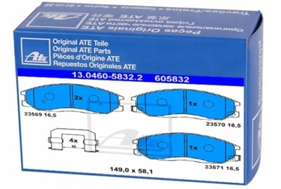 КОЛОДКИ ТОРМОЗНЫЕ ATE DO HYUNDAI TRAJET CVVT