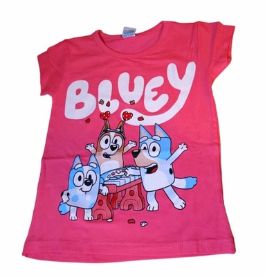 Bluzka różowa na krótki rękaw z bajki Bluey r. 92/98