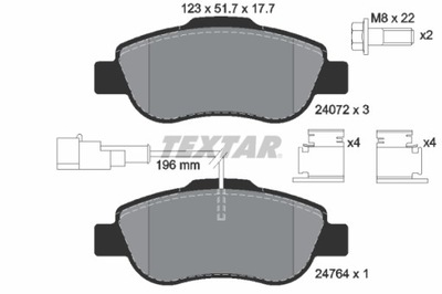 TEXTAR 2407202 JUEGO ZAPATAS HAMULCOWYCH, FRENOS  