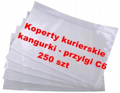 KOPERTY KURIERSKIE C6 PRZYLGI KANGURKI - 250 SZT