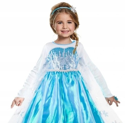 Strój Elsa Kraina Lodu Frozen Sukienka Bal 122-128