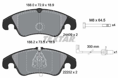 TEXTAR 2440903 КОЛОДКИ ТОРМОЗНЫЕ