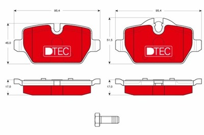 КОЛОДКИ ГАЛЬМІВНІ BMW ЗАД 1/3 1,6-2,0 03-13 DTEC COTEC GDB1612DTE