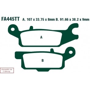 ZAPATAS DE FRENADO MOTO YAMAHA YFM 550 FWA GRIZZLY IRS (11-14) EBCFA445TT  