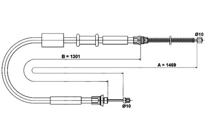 Трос гальма ручного ate 7747331 432644b 1987477 фото №1