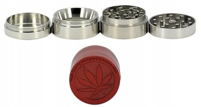 MŁYNEK METALOWY/GRINDER- RED- 11298