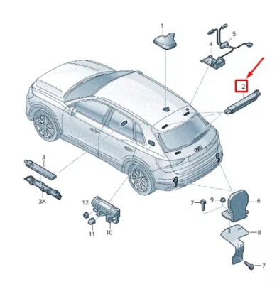 Audi q3 f3 left upper антенна усилитель 83a035225a фото №1