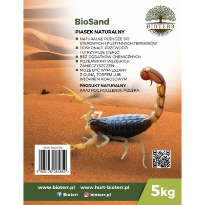 BioSand drobny piasek Podłoże do Terrarium 5kg