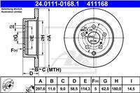 ATE ДИСК ГАЛЬМІВНИЙ ЗАДНІЙ 297X11 P TOYOTA VERSO 09-