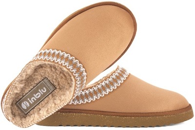 INBLU EY-30 OCIEPLANE TEKSTYLNE DOMOWE KAPCIE PAPCIE KLAPKI PU 41 Camel