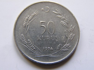 TURCJA TURKIYE 50 KURUS 1974 ROK BCM !!!!!!!! 0583