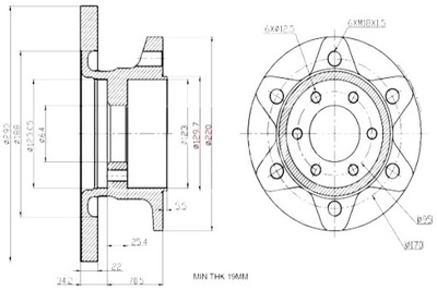 MAXGEAR DISCOS DE FRENADO 2 PIEZAS IVECO 35C S 04- 290X22  