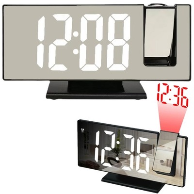 BUDZIK ZEGAR ELEKTRONICZNY Z PROJEKTOREM LED STOJĄCY GŁOŚNY CYFROWY ALARM