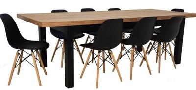 8x krzesło SKANDYNAWSKIE i duży stół rozkładany 3m