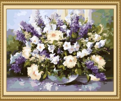 Malowanie po numerach obraz 40x50cm kwiatowy pejza