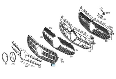 РЕШІТКА РЕШІТКА РЕШІТКА MERCEDES B CLASS W247 19-