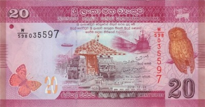 SRI LANKA 20 RUPII 2019 P-123f UNC