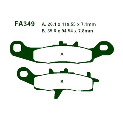 КОЛОДКИ ТОРМОЗНЫЕ EBC FA349R ПЕРЕД KAWASAKI KFX KVF