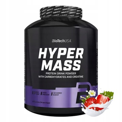 BIOTECH HYPER MASS GAINER NA MASE MIĘŚNIOWĄ ŹRÓDŁO BIAŁKA SIŁA 2270 g