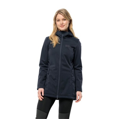 Płaszcz softshellowy damski z kapturem Jack Wolfskin WINDHAIN COAT XS