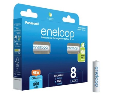 Akumulatorki PANASONIC ENELOOP AAA 800 mAh 8 szt