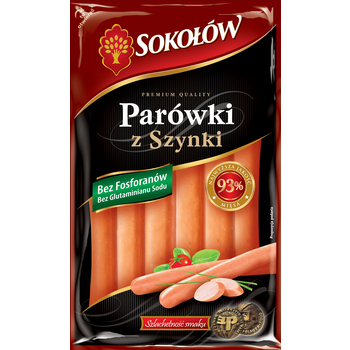 Parówki z szynki 250g Sokołów