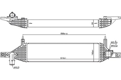 NISSENS INTERCOOLER AUŠINTUVAS ORO ĮSIURBIMO NISSAN QASHQAI I 