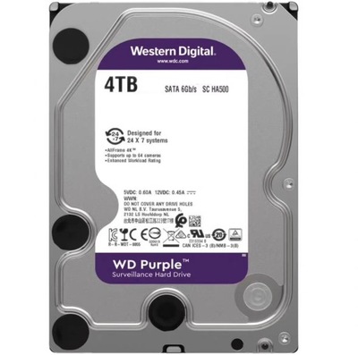Dysk twardy HDD WD Purple 4 TB DO MONITORINGU Western Digital Purple 4TB