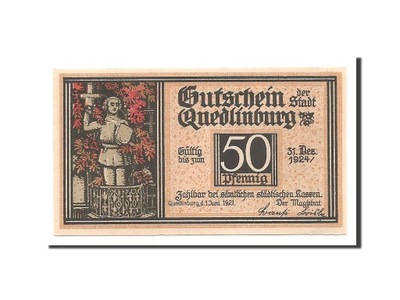 Banknot, Niemcy, Quedlinburg Stadt, 50 Pfennig, 19