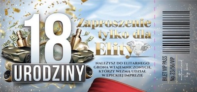 ZAPROSZENIE URODZINY 18 (10SZT)